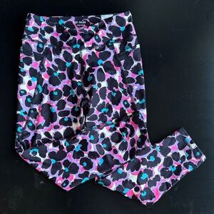 Kohl's Black and Pink Floral Kids Leggings